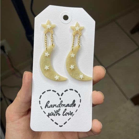 Handcrafted polymer clay earrings 🌙 - Picture 1 of 3